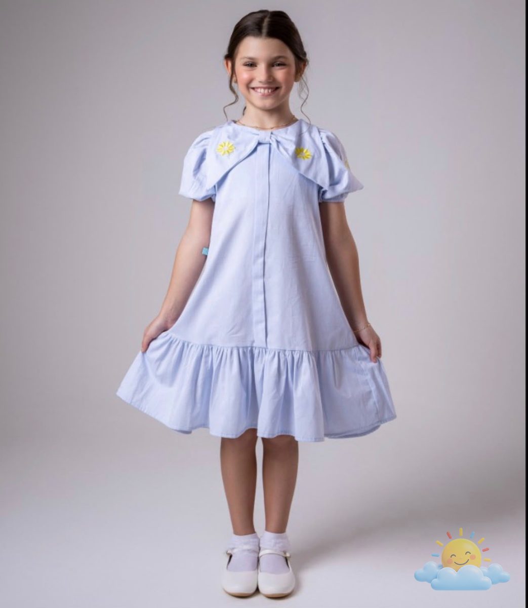 Vestido Margaridas Azul
