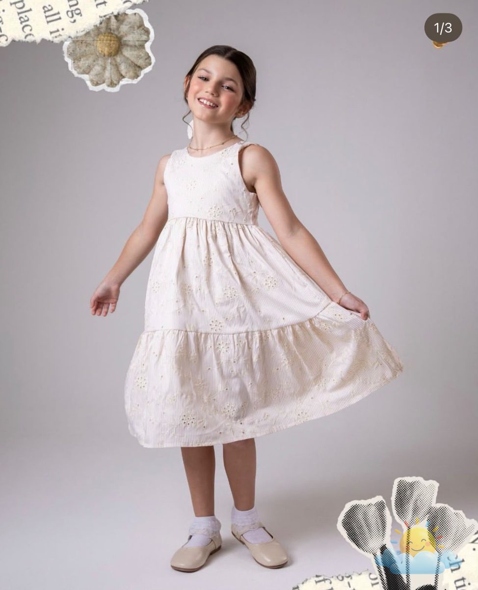 Vestido Laise Bege evasê